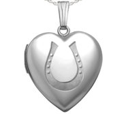 Sterling Silver Horseshoe Heart Photo Locket
