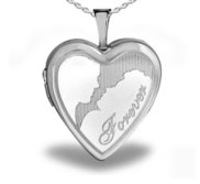 Sterling Silver Heart Forever Photo Locket