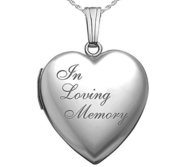 Sterling Silver   In Loving Memory   Heart Photo Locket