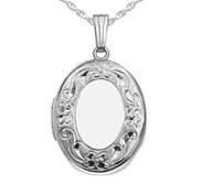 Sterling Silver Small Oval Photo Locket