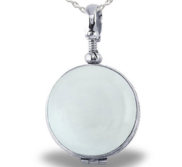 Sterling Silver Glass Greek Key Rim Round Photo Locket