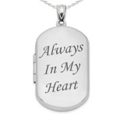 Sterling Silver Always In My Heart Dog Tag Photo Locket