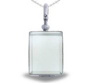 Sterling Silver Glass Rectangle Photo Locket