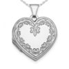 Sterling Silver Floral Heart Photo Locket