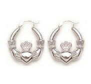 Gold Claddagh Earrings Engraved Celtic Online 14k White Gold Claddagh Hoop 1 Inch