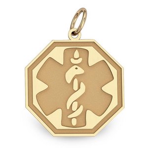 14k Gold Filled Medical ID Octagon Charm or Pendant