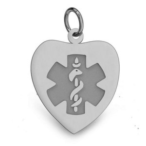 Stainless Steel Medical ID Heart Pendant
