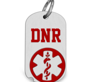 Stainless Steel Do Not Resuscitate Dog Tag Pendant