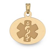 14k Gold Filled Medical ID Oval Charm or Pendant