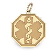14k Gold Filled Medical ID Octagon Charm or Pendant