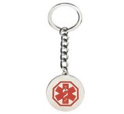 Stainless Steel Medical ID Round Keychain