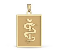 14k Yellow Gold Medical ID Rectangle Charm or Pendant