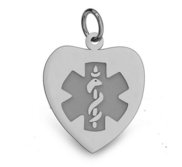 Stainless Steel Medical ID Heart Pendant