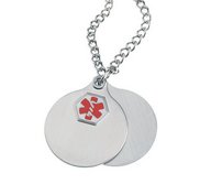 Stainless Steel Medical ID Round Tags with Chain