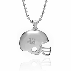 Personalized 3D Football Helmet with Number Charm or Pendant