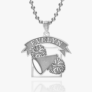 Personalized Cheerleader Banner Name Pendant with Chain Included