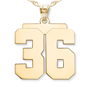  NEW  High Polished Jersey Number Charm or  Pendant with 2 Digits