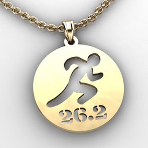 Running or Jogging silhouette Cut Out Pendant with Name