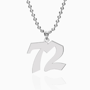 High Polished Number Charm or Pendant with Up to 3 Digits