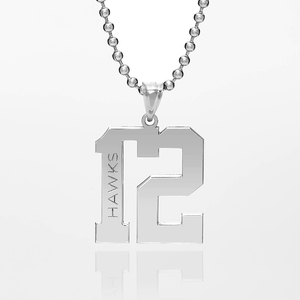 Personalized High Polished Number Name Pendant