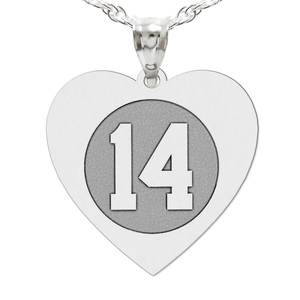 Heart Shaped Number Charm or Pendant