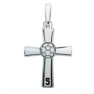 High Polished Soccer Cross w  Number