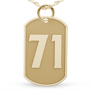 Dog Tag Number Pendant or Charm