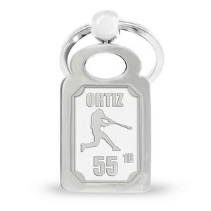 Personalized Stainless Steel Baseball Keychain