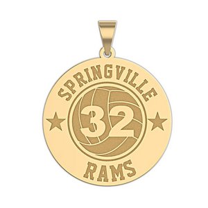 Personalized Volleyball Team   Number Round Disc Pendant or Charm