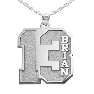 Personalized Baseball Jersey Number Necklace with Name