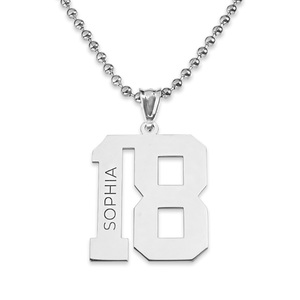 Personalized High Polished Number Name Pendant