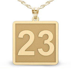 Square Shaped Number Pendant