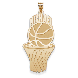 Custom Basketball Charm or Pendant with Name on Top