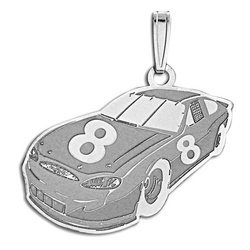 Custom Racecar Charm or  Pendant w Number