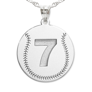 Custom Baseball Pendant w   Number