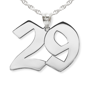 High Polished Number Charm or Pendant with Up to 3 Digits
