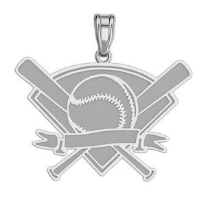 Personalized Baseball Crest Pendant or Charm