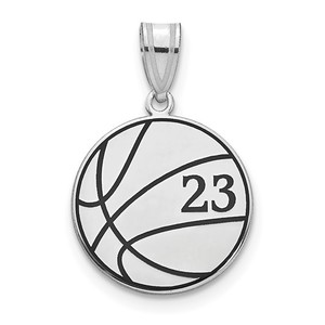 Personalized Basketball Enameled Pendants