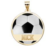 Color Enameled Soccer Pendant with Name