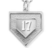 Personalized 3D Baseball Home Plate Pendant w  Number