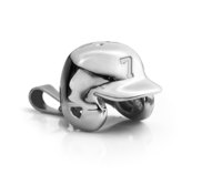 Personalized 3D Baseball Helmet Pendant with 18  Chain
