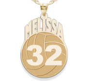 Custom Volleyball Pendant w  Name   Number