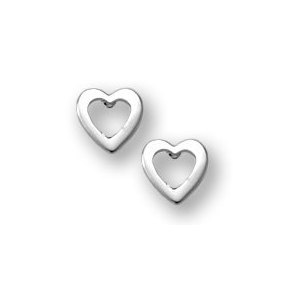 Sterling Silver Children s  Open Heart  Post Earrings