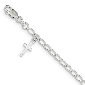 Sterling Silver Cross Charm Children s Bracelet