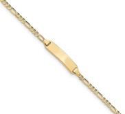 14k Yellow Gold Children s ID Figaro Bracelet