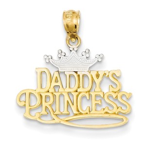 14k Two Tone Gold Daddy s Princess Pendant