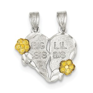 Sterling Silver Two Piece Big Sis   Lil Sis Pendant
