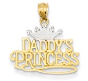 14k Two Tone Gold Daddy s Princess Pendant