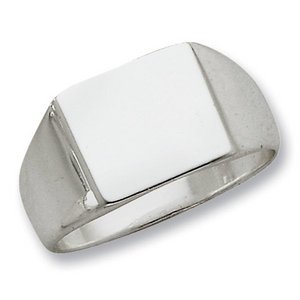 Sterling Silver Men s Square Solid Back Signet Ring