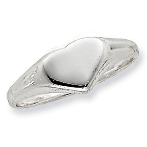 Sterling Silver Women s Heart Signet Ring
